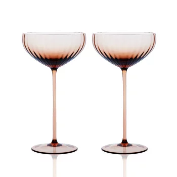 Caskata Quinn Amber Coupe Glasses - Set of 2