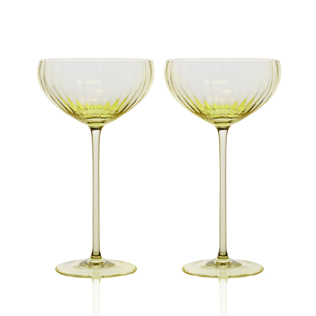 Pink & Gold Coupe Cocktail Glasses (Set of 2)