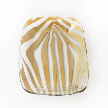 Annieglass Zebra Rectangular Tray