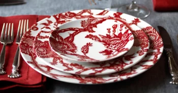 Caskata Arcadia Crimson Rimmed Dinner Plate 10.75" - Image 2