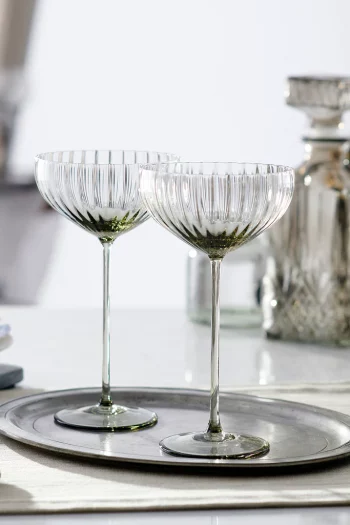 Caskata Quinn Smoke Coupe Glasses - Set of 2 - Image 2