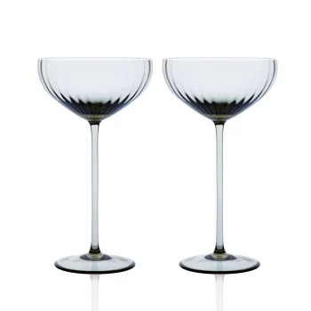 Caskata Quinn Smoke Coupe Glasses - Set of 2