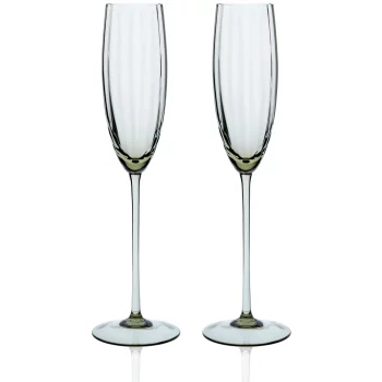 Caskata Quinn Smoke Champagne Flutes - Set of 2