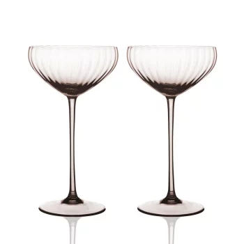 Caskata Quinn Mocha Coupe Glasses - Set of 2
