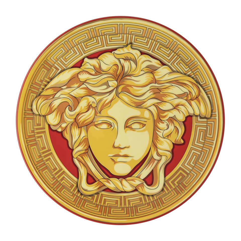 Versace Medusa Amplified Golden Coin - Tray/ Tart Platter - The Pink Daisy