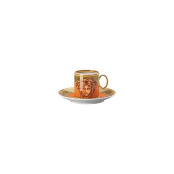 Versace Medusa Amplified Orange Coin - Espresso Cup & Saucer