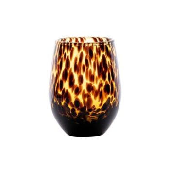 Juliska Tortoise Puro Stemless Wine Glass 3.25" L 3.25" W 4.5" H 15.0 oz
