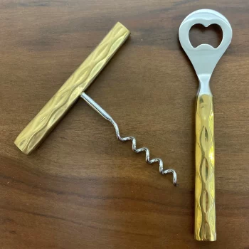 Michael Wainwright Truro Gold Bottle Opener & Cork Screw Set
