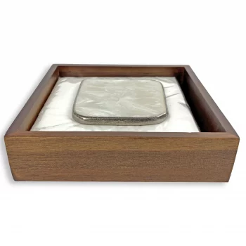 Michael Wainwright Borealis White with Platinum Napkin Holder - Image 3