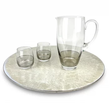 Michael Wainwright Borealis White With Platinum Large Lazy Susan