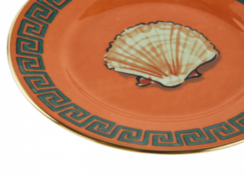 Ginori 1735 Il Viaggio di Nettuno Flat Bread Plate - Rock Orange 6.5" - Image 2