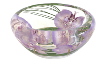 Emilio Robba Lavender Spotted Phalaenopsis Flower Bowl