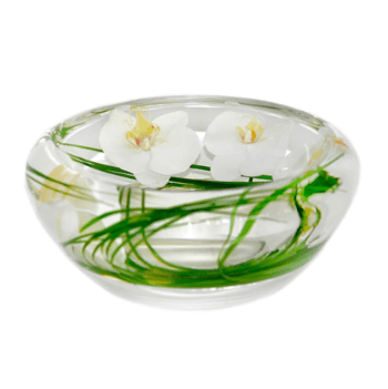 Emilio Robba White Phalaenopsis Flower Bowl