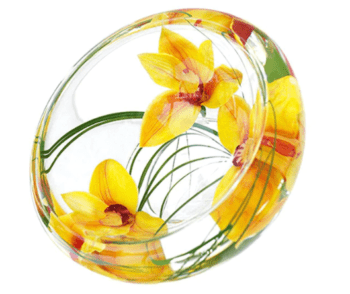 Emilio Robba Yellow Cymbidium Flower Bowl
