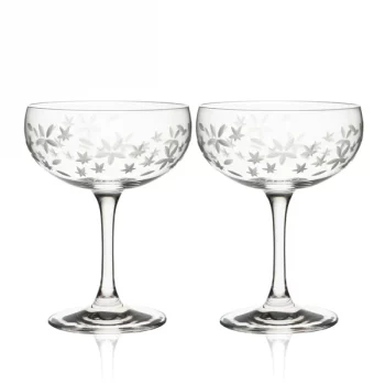 Caskata Chatham Bloom Coupe Cocktail Glasses - Set of 2