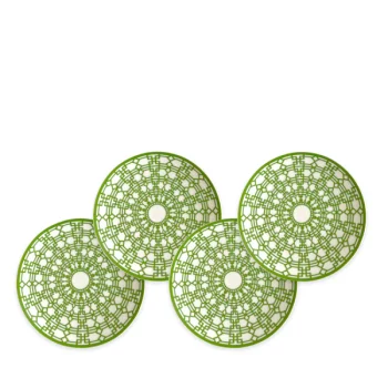 Caskata Newport Green Canape Plates - Set of 4