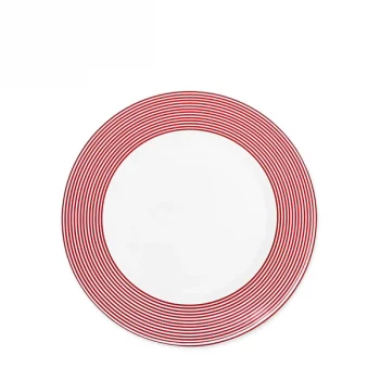 Caskata Newport Crimson Stripe Salad Plate
