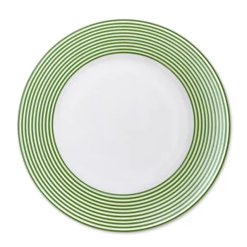 Caskata Newport Green Stripe Rimmed Dinner Plate