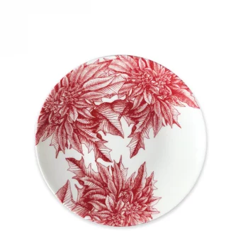 Caskata Poinsettia Splash Coupe Salad Plate