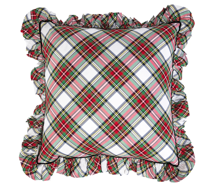 Juliska Stewart Tartan Ruffle Pillow 18 in. The Pink Daisy