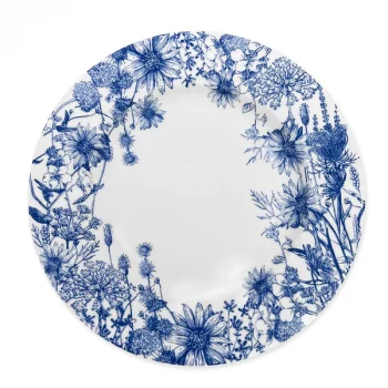 Caskata Summer Blues Rimmed Dinner Plate