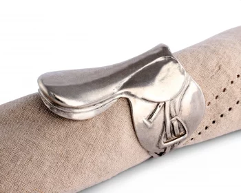 Vagabond House Pewter English Saddle Napkin Ring - Image 2