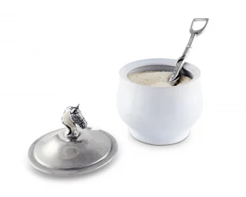Vagabond House Equestrian Sugar Bowl and Spoon - Image 2