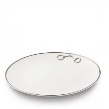 Vagabond House Pewter Bit Round Dinner Plate -  Platinum Rim 10.5" - Image 2