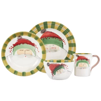 Vietri Old St. Nick 4-Piece Place Setting - Green Hat