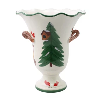 Vietri Old St. Nick Large Footed Cachepot with Campfire - Image 3