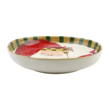 Vietri Old St. Nick Round Shallow Bowl with Train - Image 2