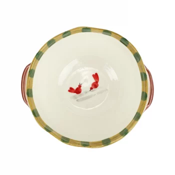 Vietri Old St. Nick Handled Bowl with Bird Watcher - Image 2