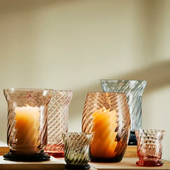 Caskata Quinn Amber Votive Holders - Set of 2 - Image 2
