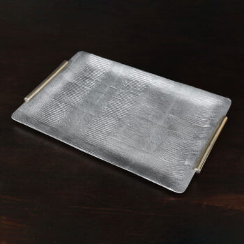 Beatriz Ball SIERRA MODERN Python Medium Tray with Handles (Gunmetal and Gold)