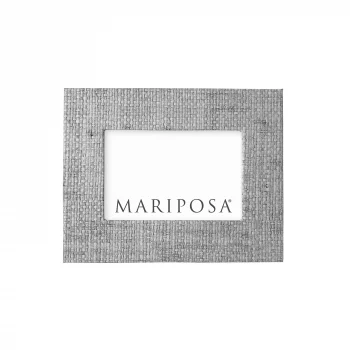 Mariposa Pale Gray Faux Grasscloth 4x6 Frame