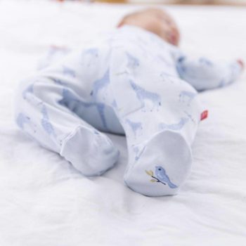 Magnetic Me Blue Jolie Giraffe Organic Cotton Magnetic Footie - Image 2