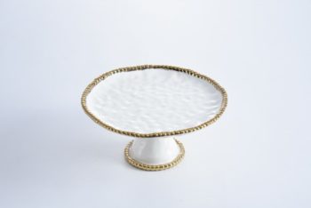 Pampa Bay Golden Salerno Round Cake Stand 	11 × 11 × 5 in