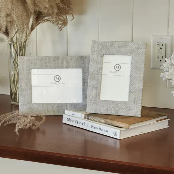 Mariposa Pale Gray Faux Grasscloth 5x7 Frame - Image 2