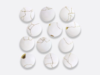 Bernardaud Kintsugi Box of 12 assorted dinner plates 10.6"D