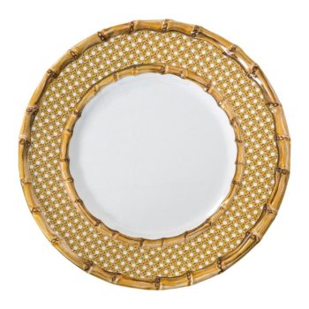 Juliska Bamboo Caning Melamine Dinner Plate 11"D