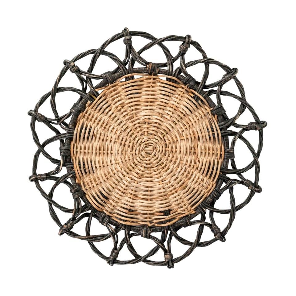 Juliska Provence Rattan Black Placemat 16"D The Pink Daisy