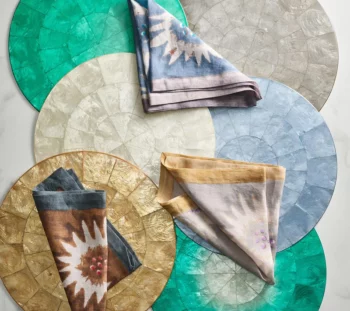 Kim Seybert Round Capiz Placemats - Set of 4