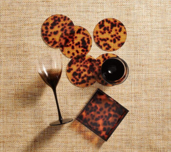 Kim Seybert Tortoise Coasters - Set of 6 in Caddy - Image 2