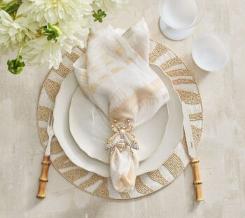 Kim Seybert Glam Fly Napkin Rings - Set of 4 in Gift Box