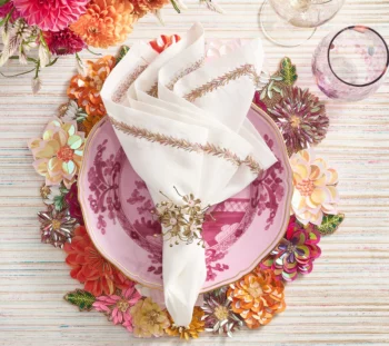 Kim Seybert Flora Napkin Ring - Set of 4 - Image 2