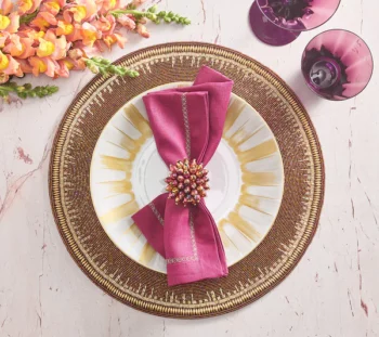 Kim Seybert Zinnia Napkin Rings - Set of 4 - Image 4