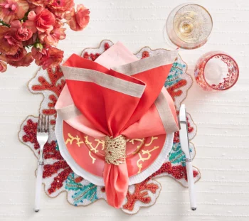 Kim Seybert Coral Cuff Napkin Ring - Set of 4 - Image 2