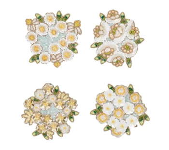 Kim Seybert Gardenia Coasters - Set of 4