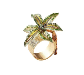 Kim Seybert Palm Coast Napkin Ring - Set of 4 in Gift Box