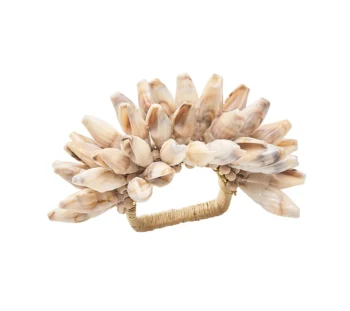 Kim Seybert Shell Fringe Napkin Ring - Set of 4